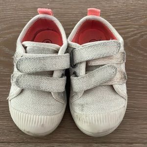 Cat&Jack sparkly neutral shoes with Velcro strap size 5